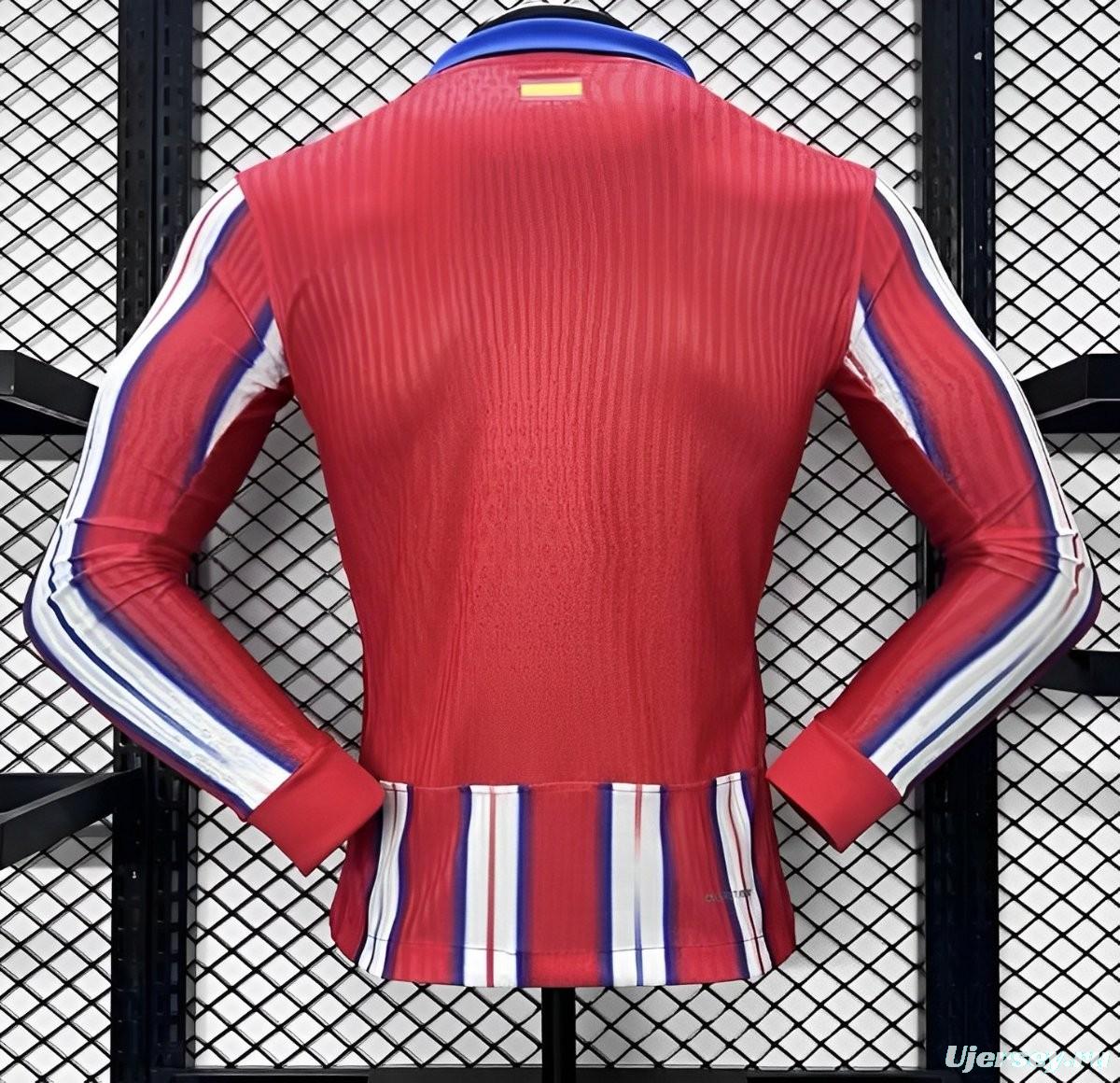 Player Version 24/25 Atletico Madrid Home Long Sleeve Jersey