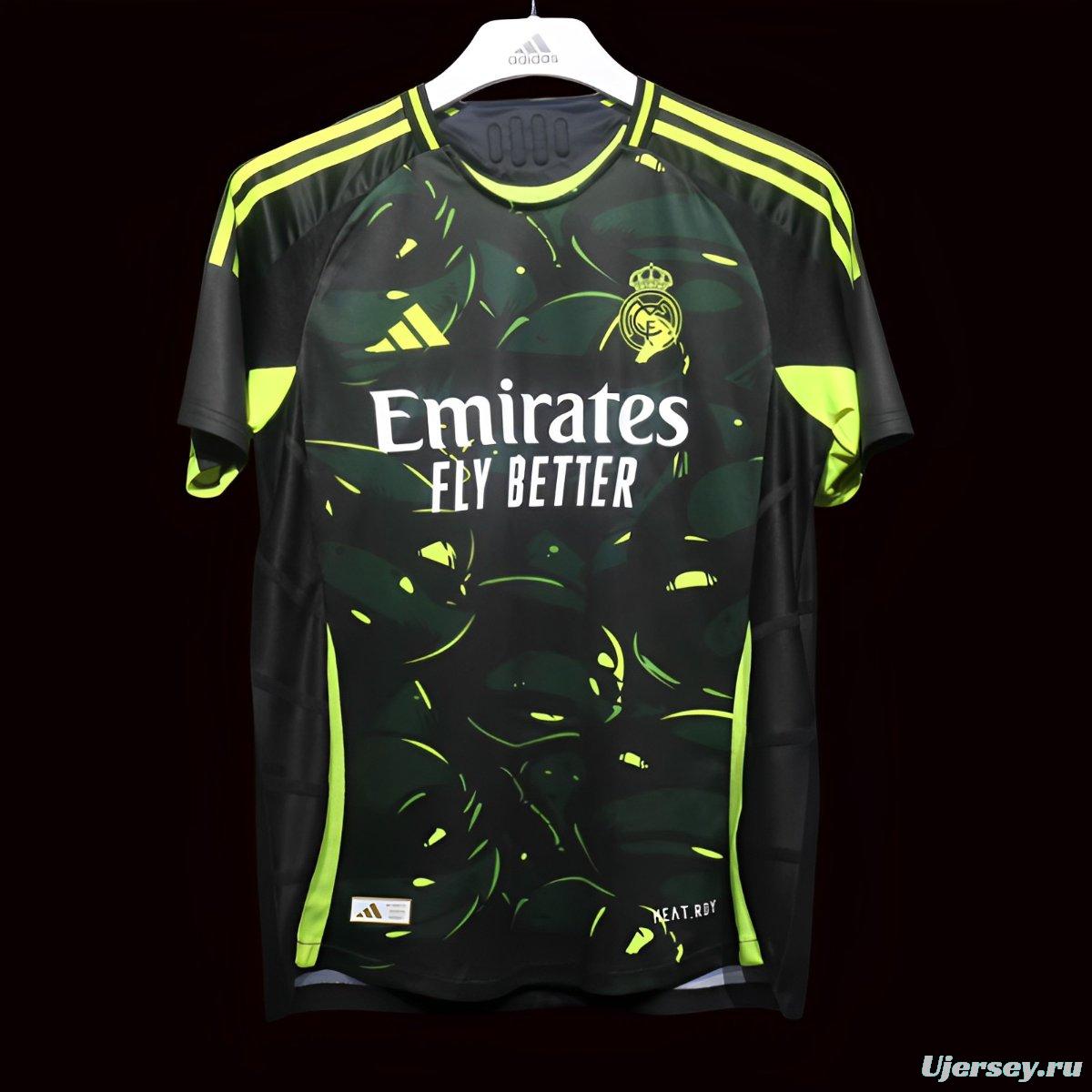 Player Version 24/25 Real Madrid Black/Green Special Pattern Pre-Match Jersey