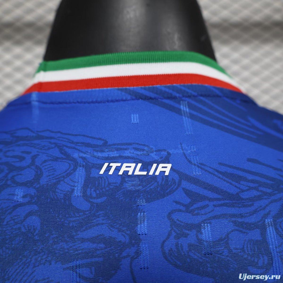 Player Version 2024 Italy Italian Football TV Blue EURO Jersey