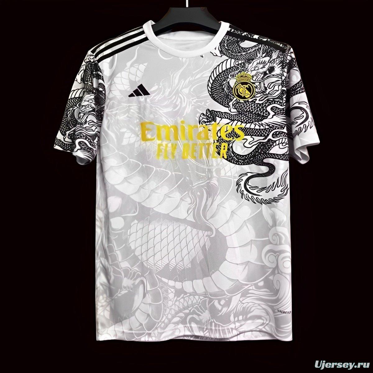 24/25 Real Madrid Black/White Dragon Special Jersey