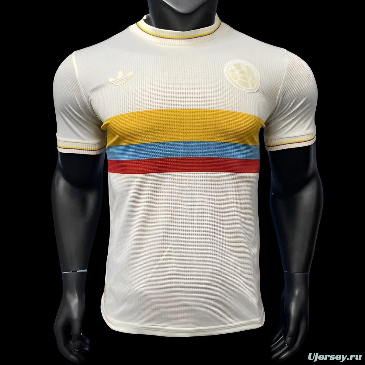 Player Version 2024 Colombia White 100Th Anniversary Jersey