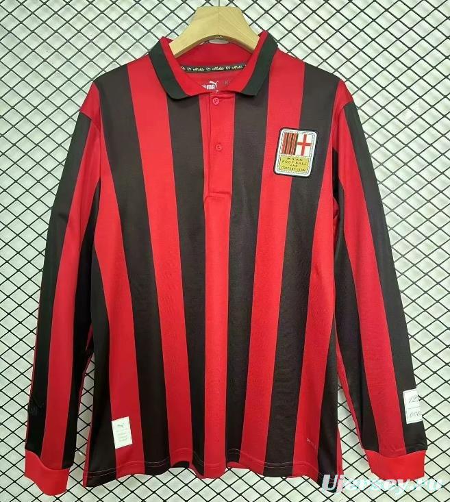 Limited Version 24/25 AC Milan Home 125Th Anniversary Long Sleeve Jersey