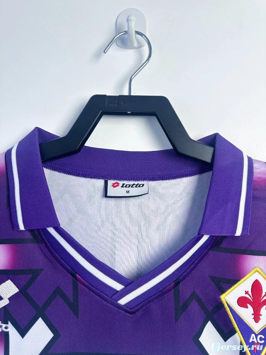 Retro 92/93 Fiorentina Away Long Sleeve  Jersey