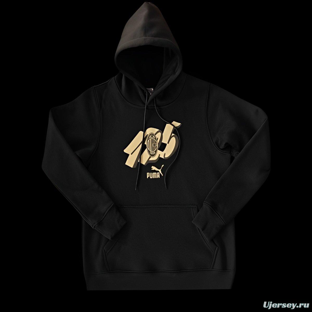 24/25 AC Milan 125Th Navy/Red/Black/Beige Hoodie WIth Black Badge