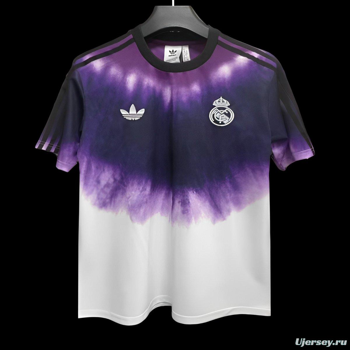 24/25 Real Madrid  Adidas Trefoil Purple/White Pre-Match Jersey