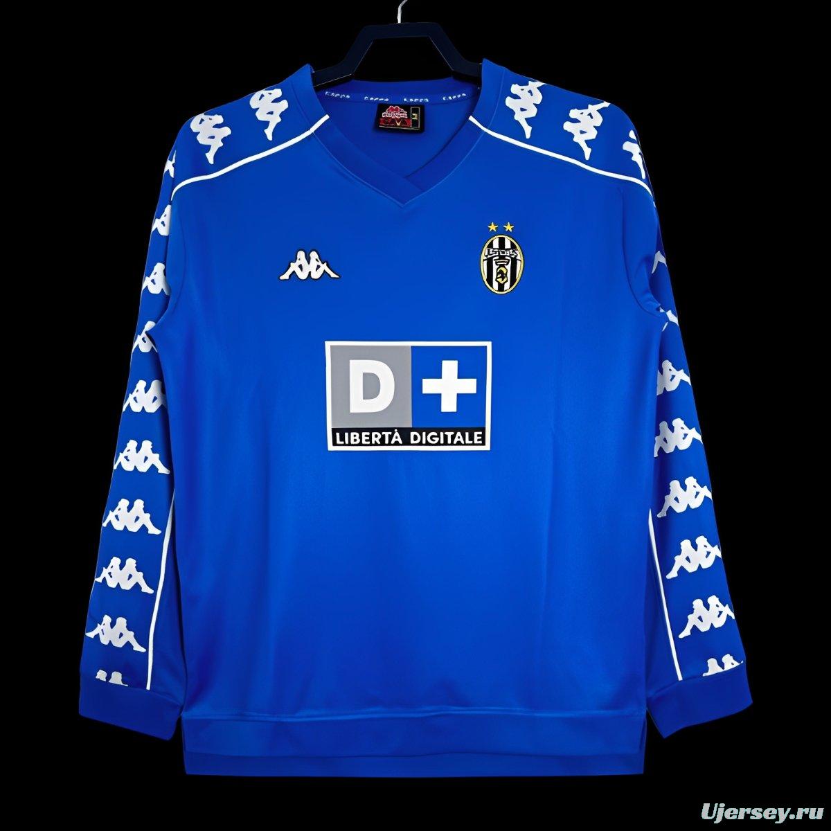 Retro 99/00 Juventus Away Long Sleeve Blue Jersey