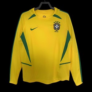 Retro 2002 Brazil Home Long Sleeve Jersey