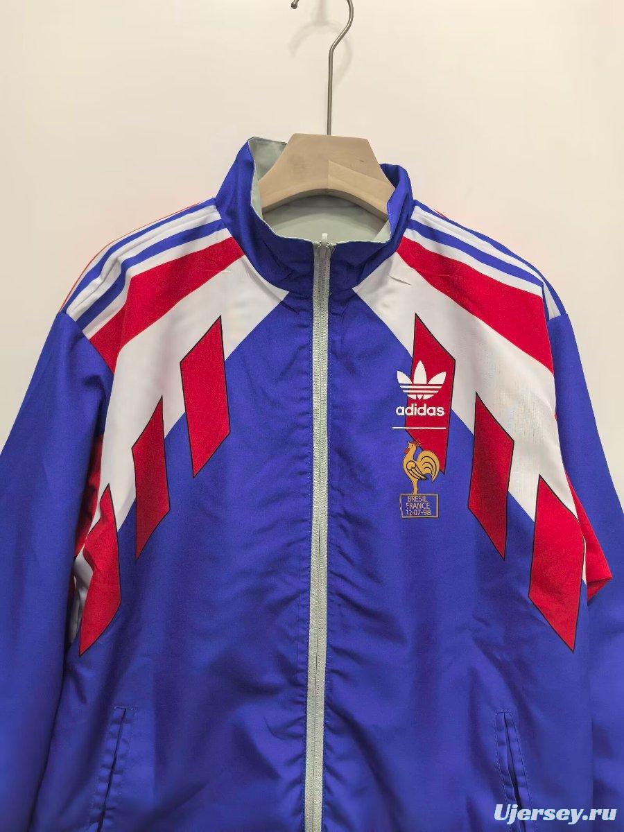 2025 France Blue/Grey Reversible Windbreaker