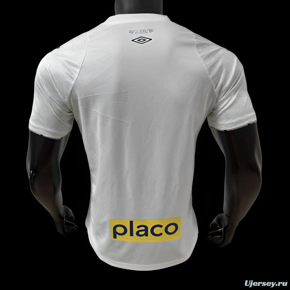 Player Version 24/25 Santos Home Jersey With Full Sponsors