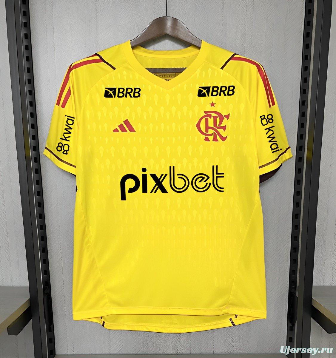 24/25 Flamengo Limited Edition Goalkeeper Yellow With All Sponsors