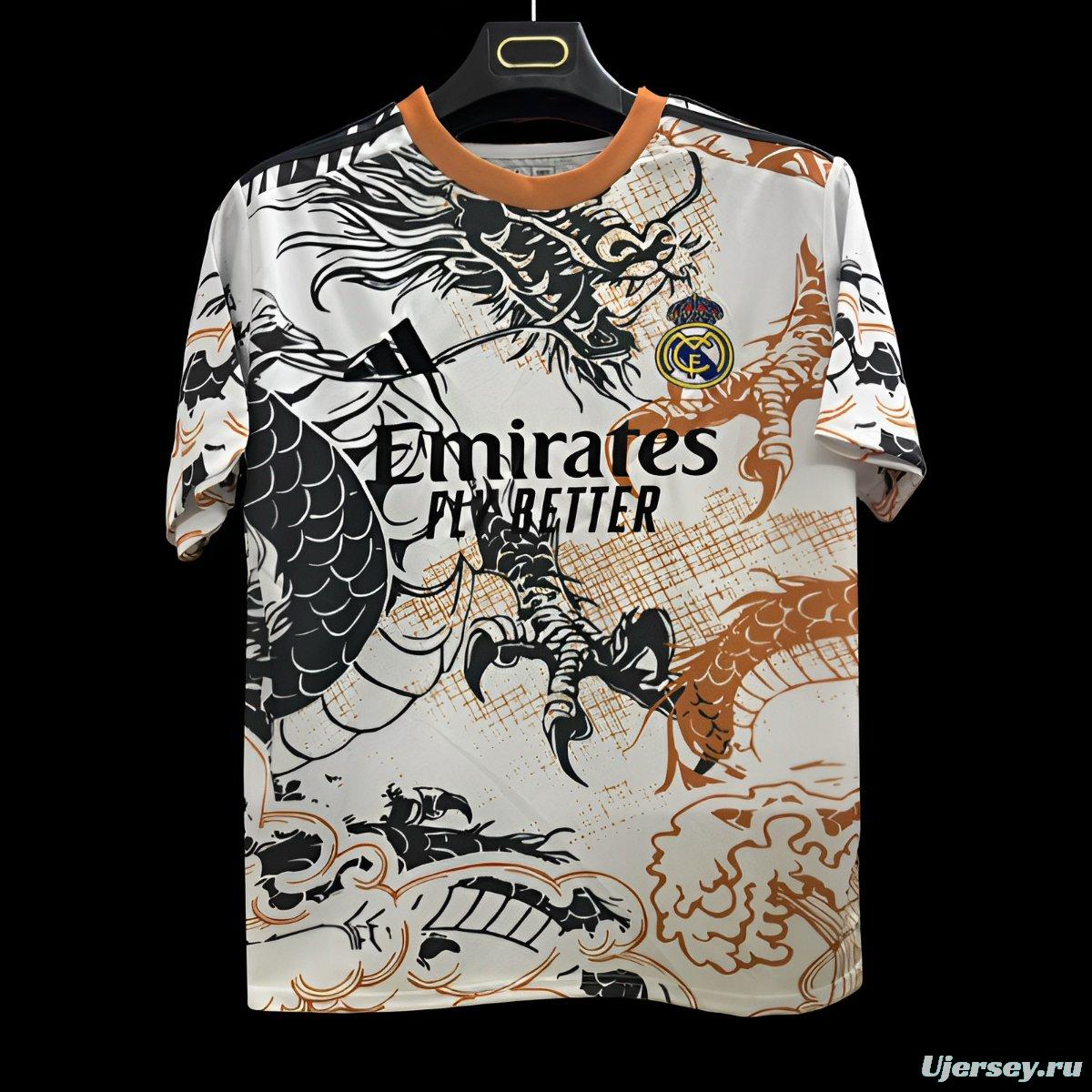 25/26 Real Madrid White with Dragon Design Jersey