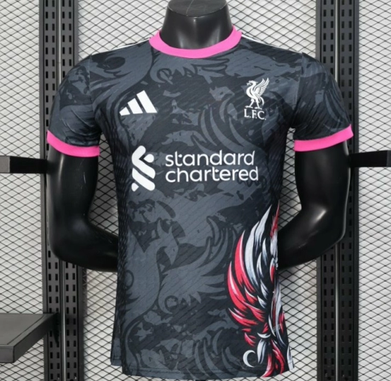 Player Version 25/26 Liverpool Black with Pink Accents Design Jersey