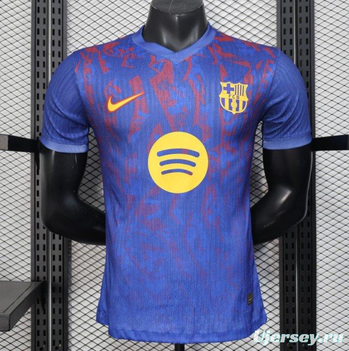 Player Version 25/26 Barcelona Blue with Red Pattern Jersey