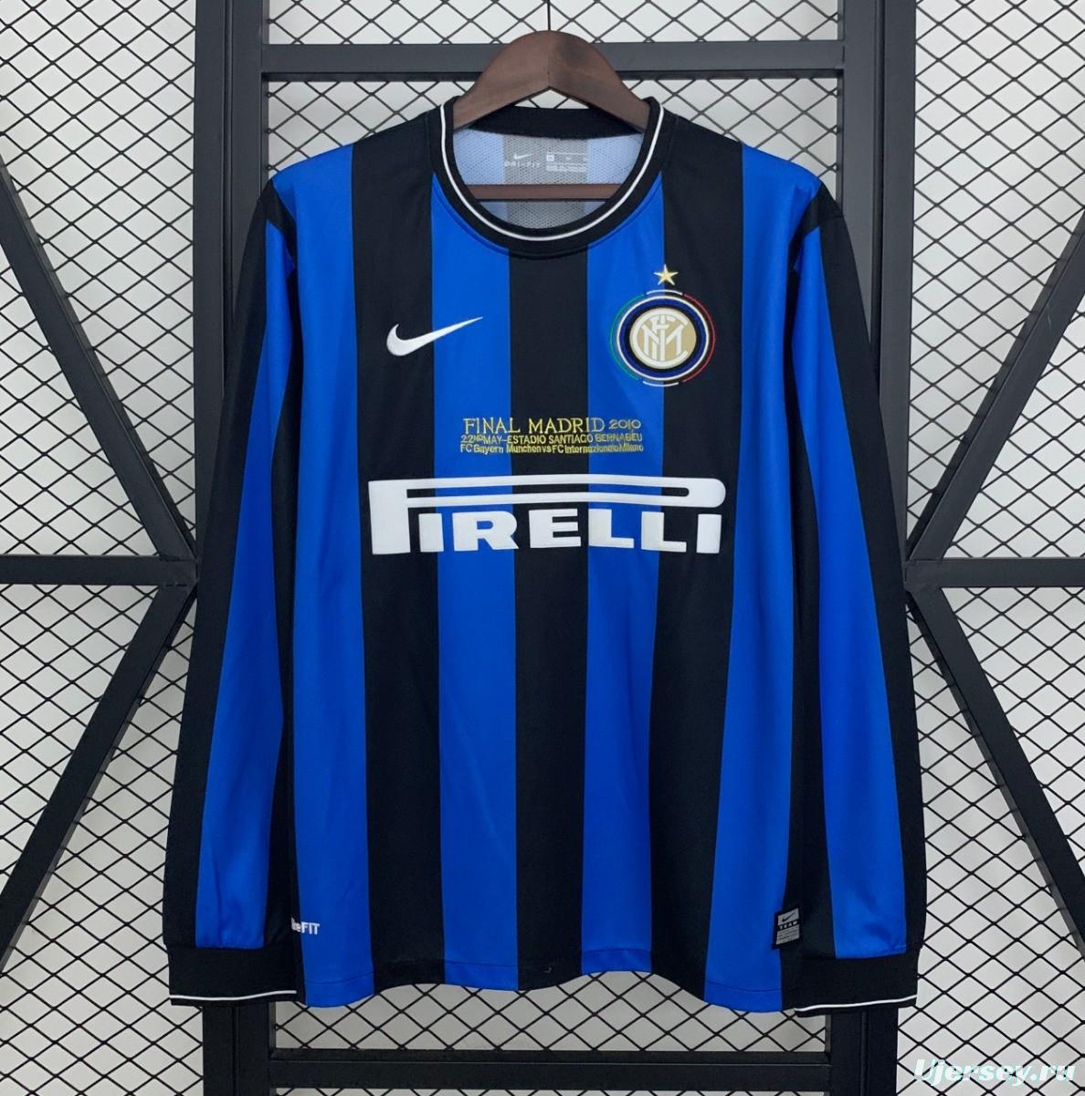 09/10 Retro Inter Milan Long Sleeves Champions League Edition Home Jersey