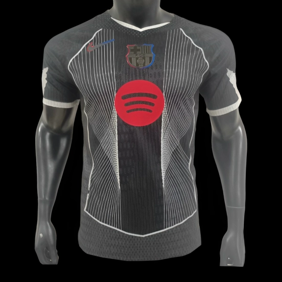Player Version 25/26 FC Barcelona Black with White Line Pattern Jersey