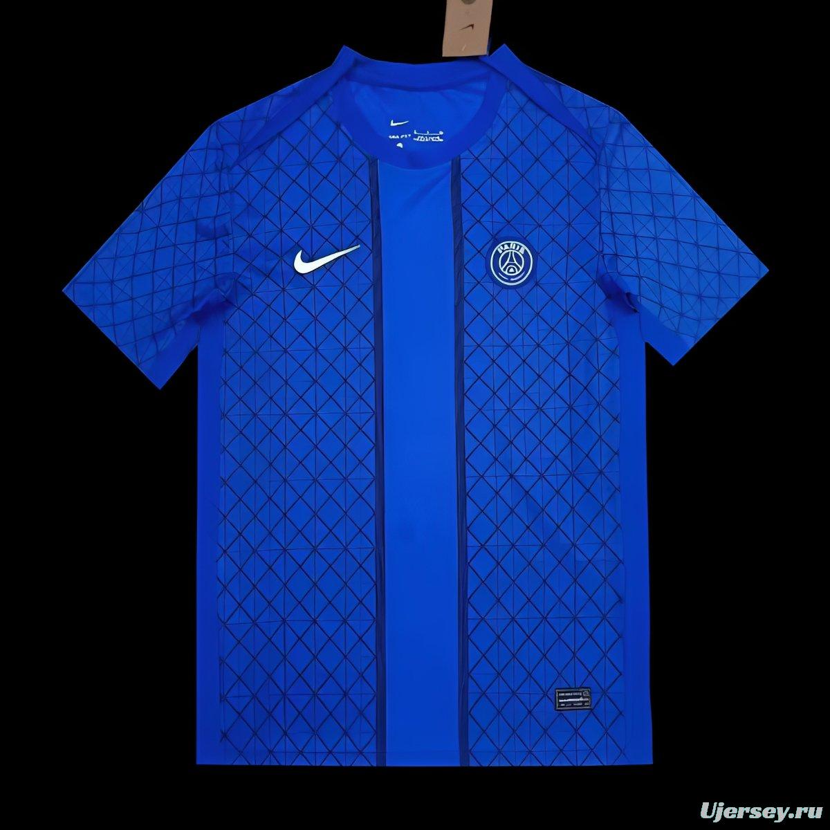 25/26 PSG Blue with Diamond Pattern Jersey