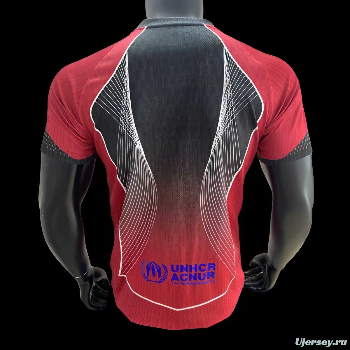 Player Version 25/26 FC Barcelona Red with Black Center Panel Jersey