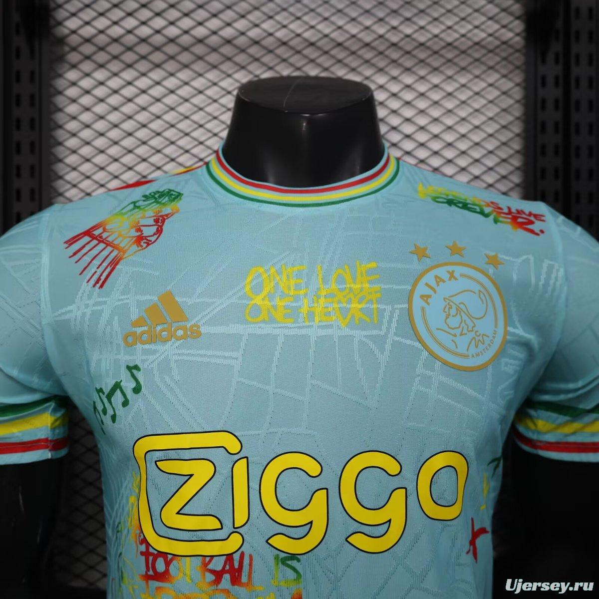 Player Version 25/26 Ajax Navy Skyblue with Bob Marley Tribute Jersey
