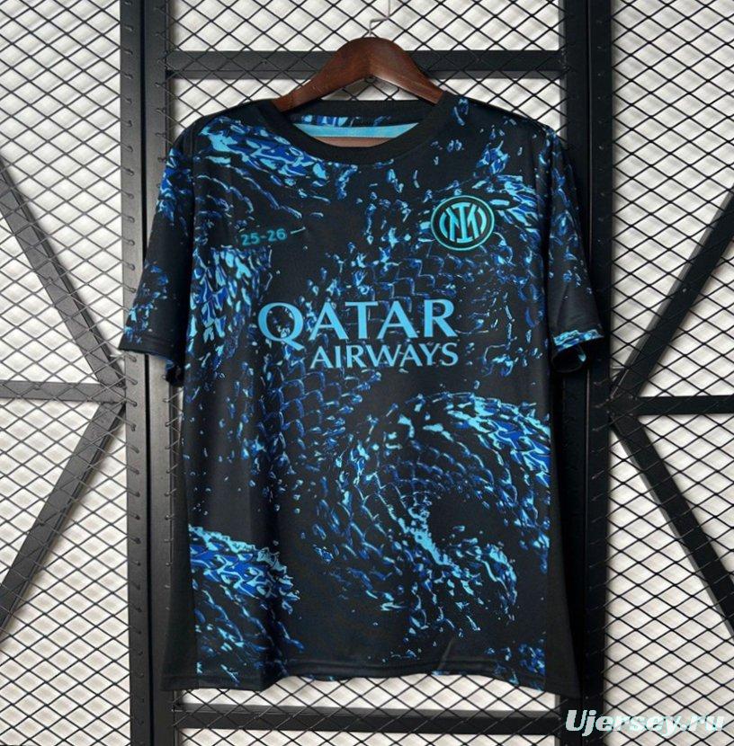 25/26 Inter Milan Black with Blue Snake Pattern Jersey