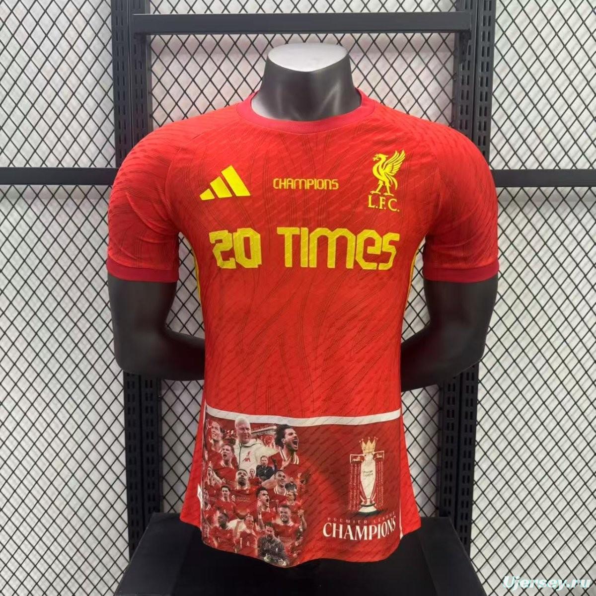 Player Version 25/26 Liverpool 20 Times Champion Jersey