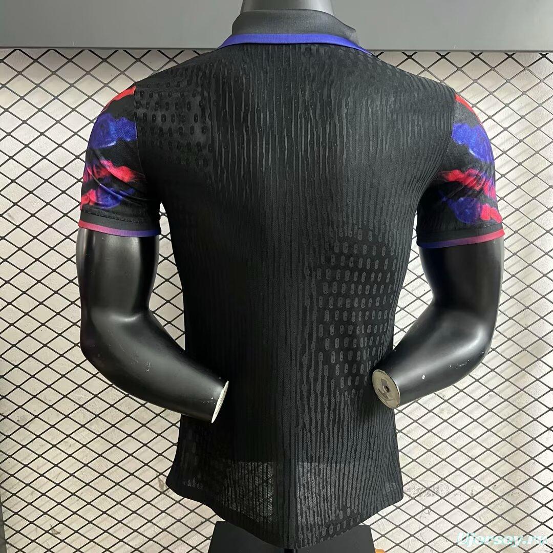 Player Version 25/26 FC Barcelona Black with Red & Blue Fracture Design Jersey