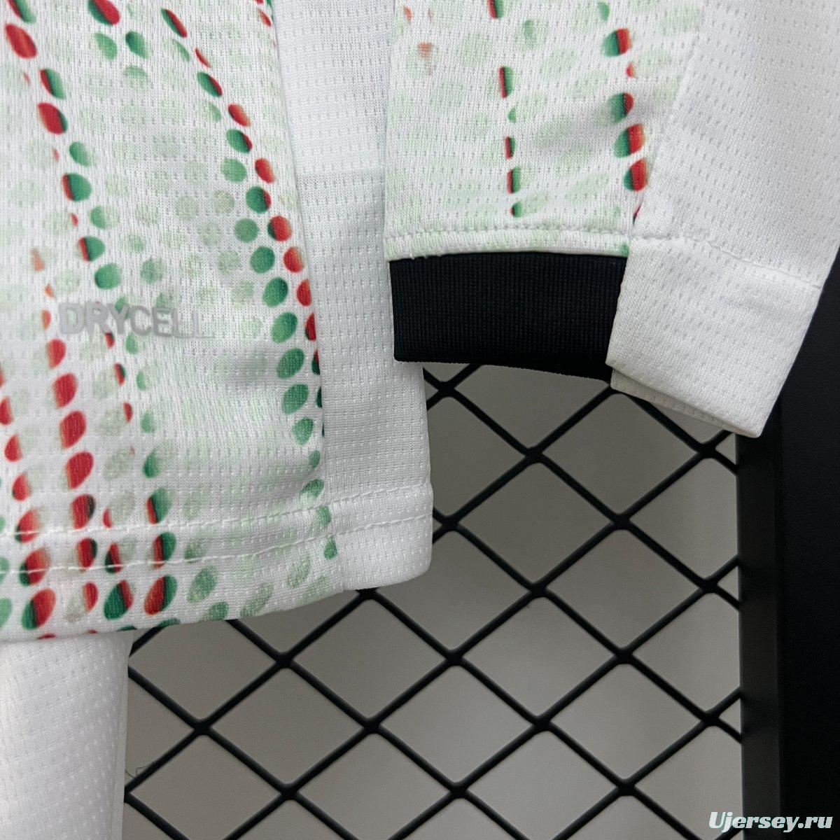 2025 Kids Portugal Away White Long Sleeve Jersey