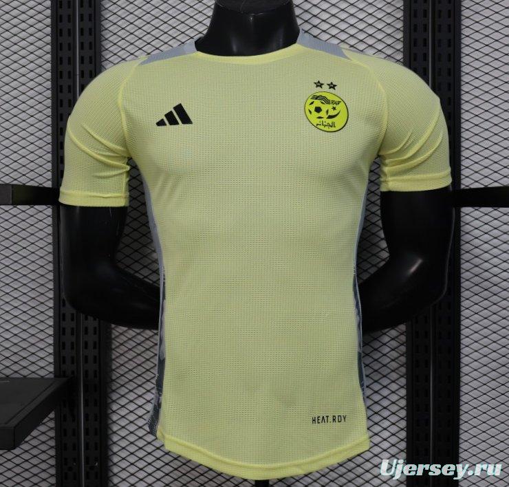 Player Version 2025 Algeria Light Yellow with Adidas Design Jersey