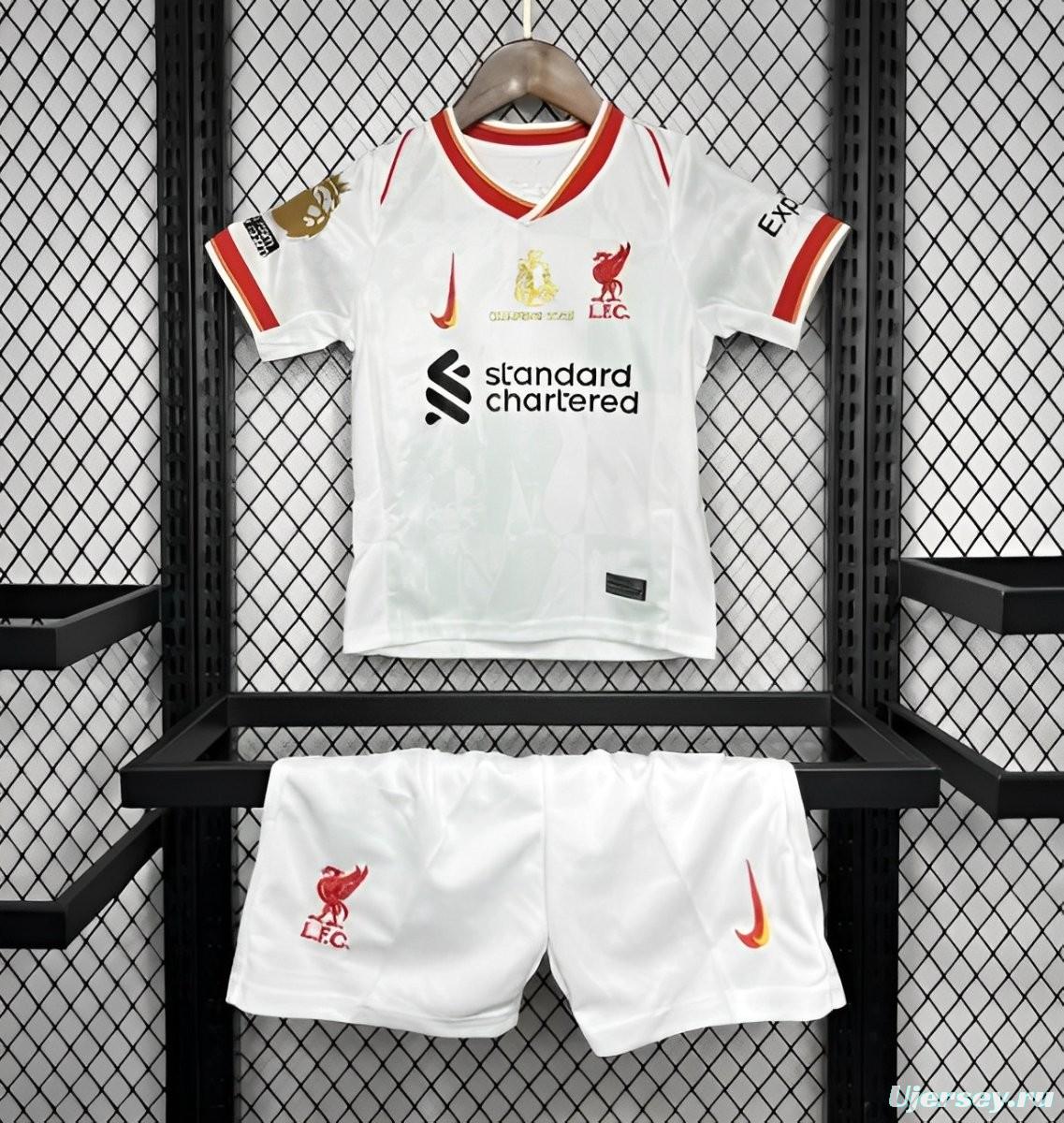 24/25 Kids Liverpool Third White Jersey With Champion Printing