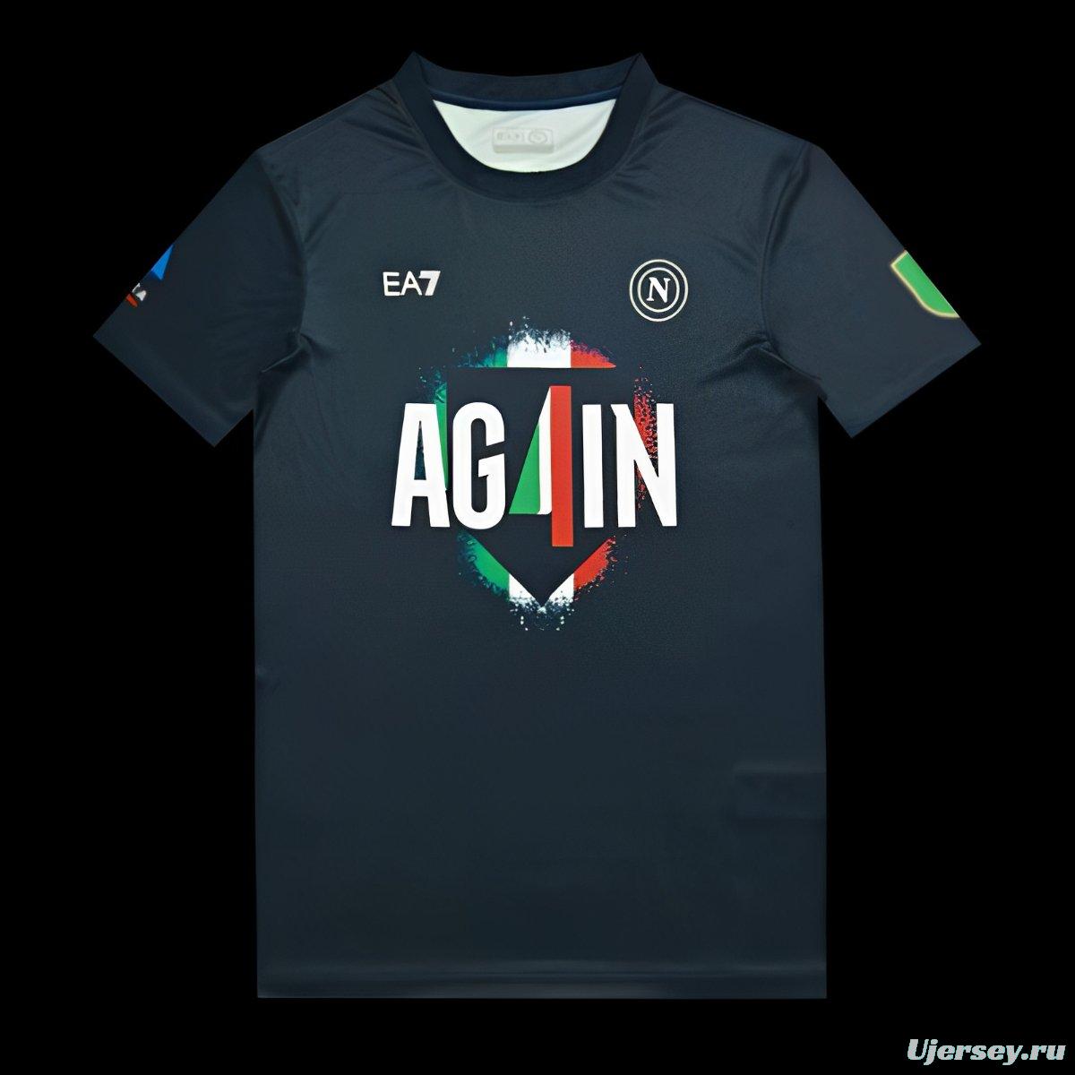 25/26 Napoli EA7 Champion Black T-Shirt