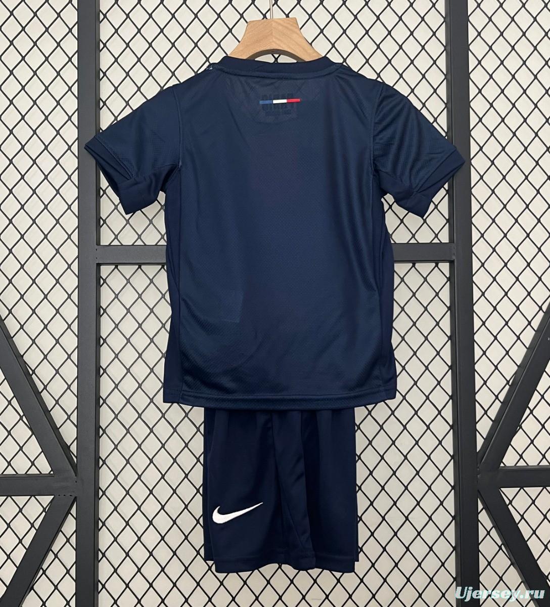 1 Star 24/25 Kids PSG Home Jersey With Final Match Champion Jersey
