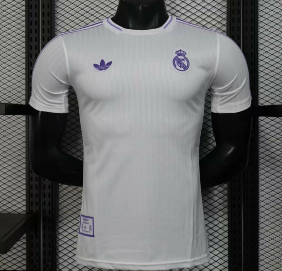 Player Version 25/26 Real Madrid White with Purple Trim Jersey