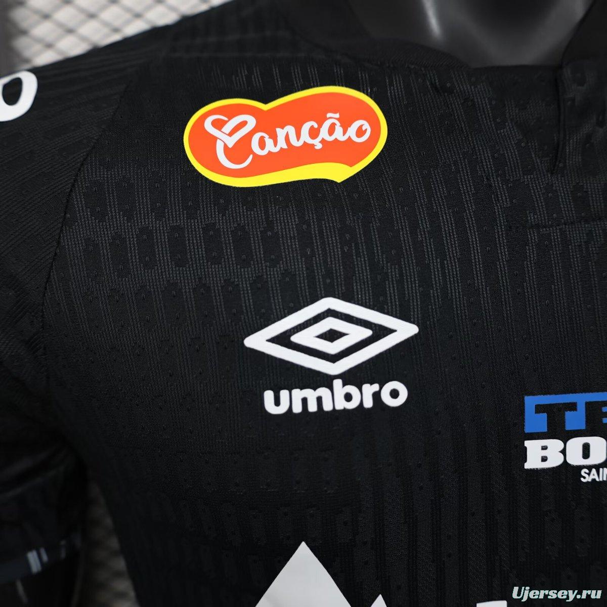 Player Version 25/26 Santos FC Black with Geometric Pattern Jersey