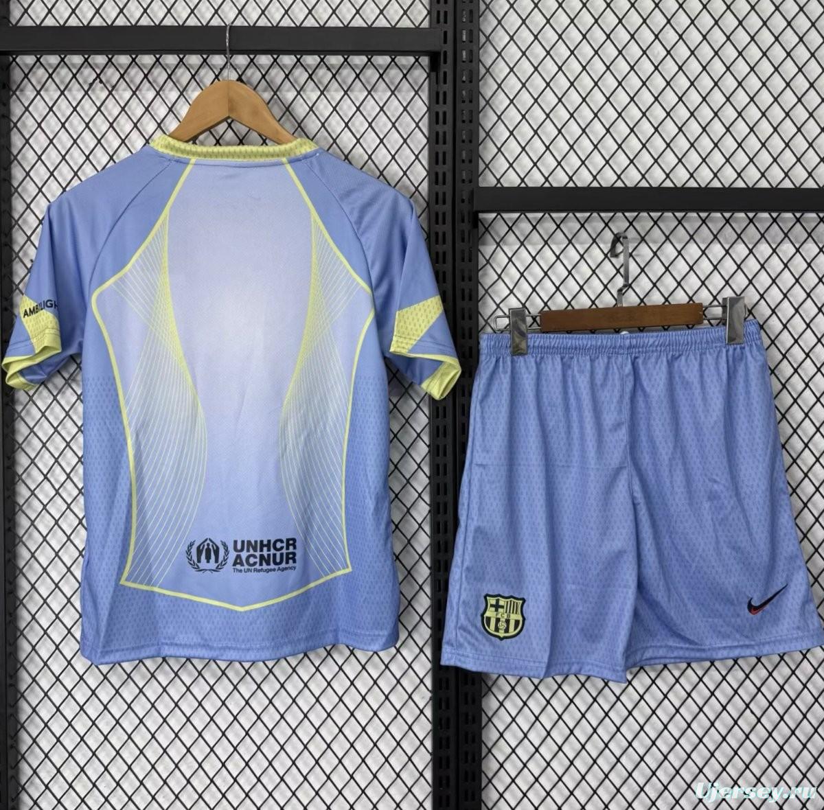 25/26 Kids Barcelona Light Blue with Gradient Pattern Jersey