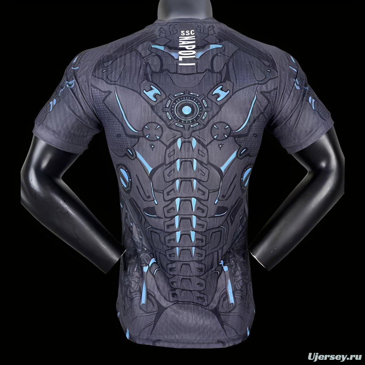 Player Version 25/26 Napoli EA7 Gray with Robotic Armor Pattern Jersey