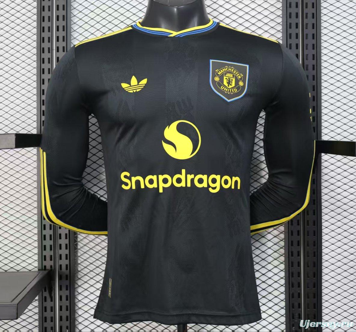 Player Version 25/26 Manchester United Third Black Long Sleeve Jersey