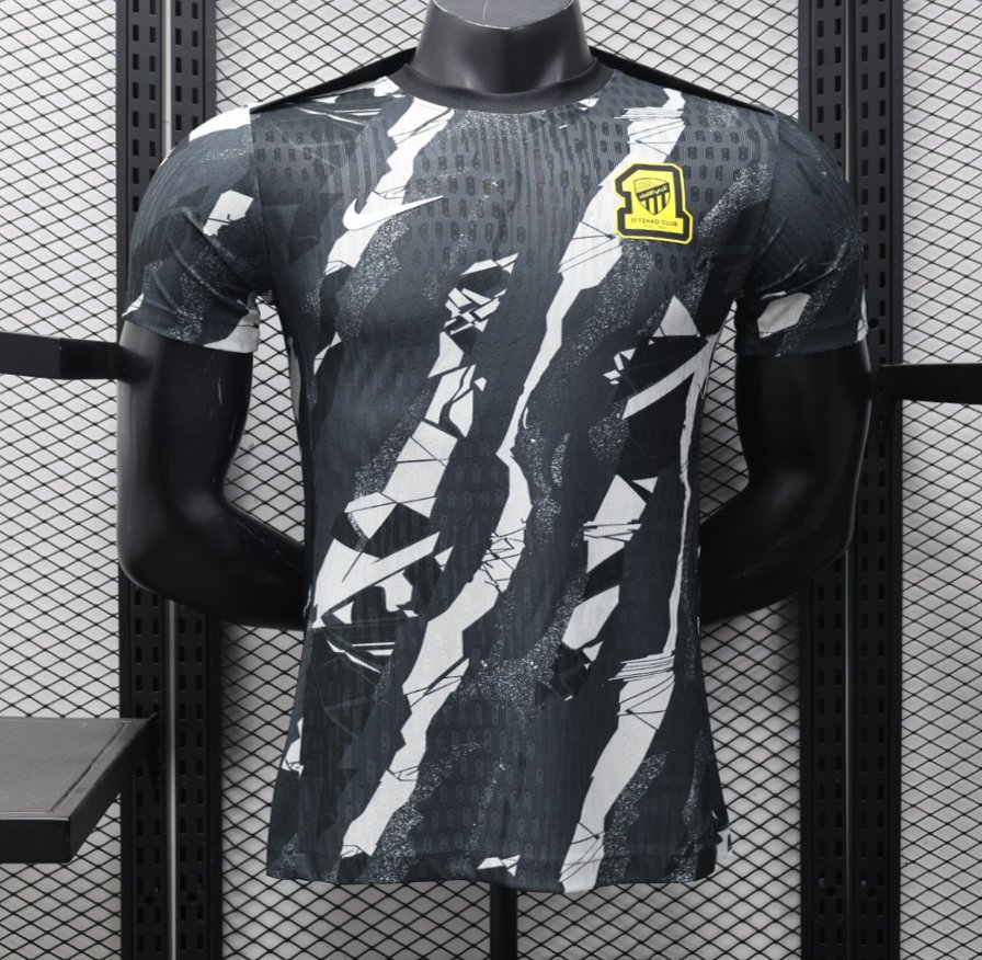 Player Version 25/26 FC 
Al-Ittihad Black with Abstract Camouflage Pattern Jersey