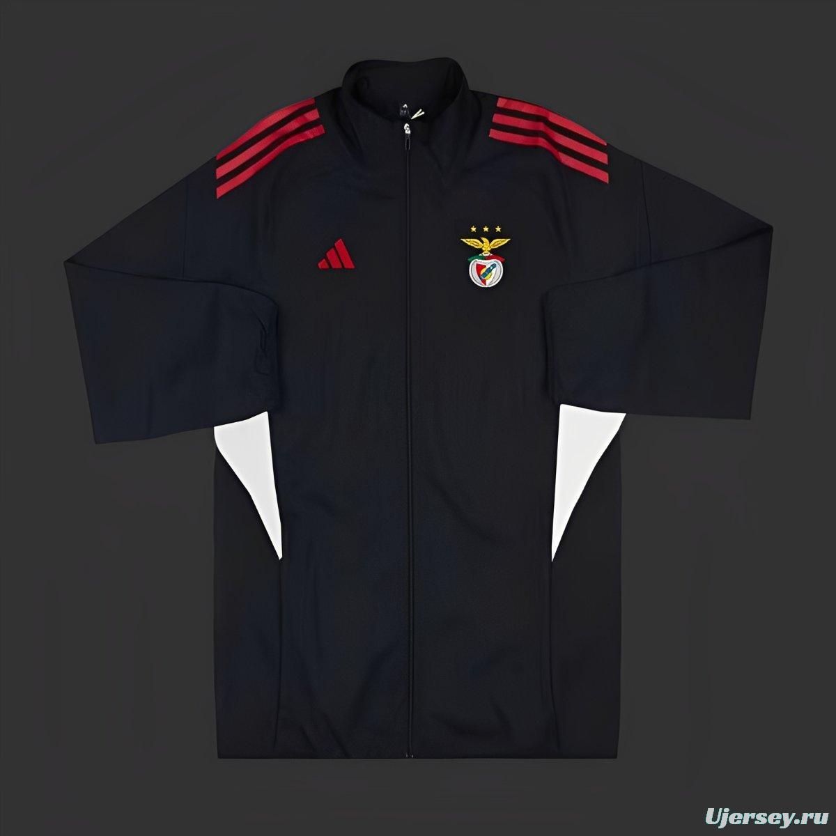 25/26 Benfica BLACK Full Zipper Windbreaker