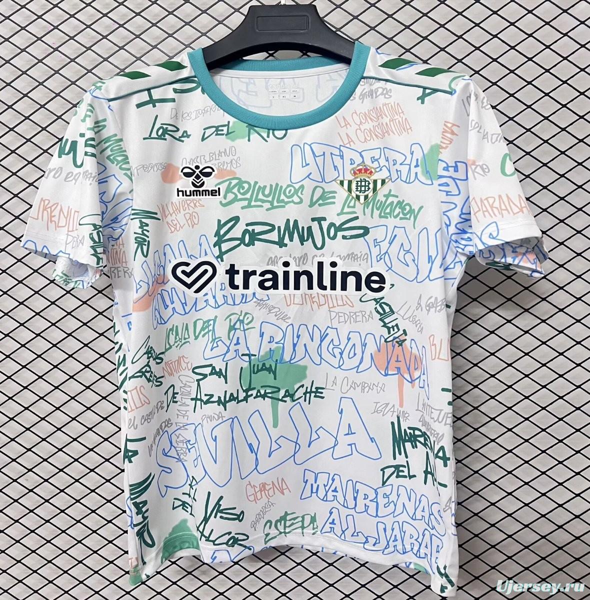 25/26 Real Betis White Graffiti Training Jersey