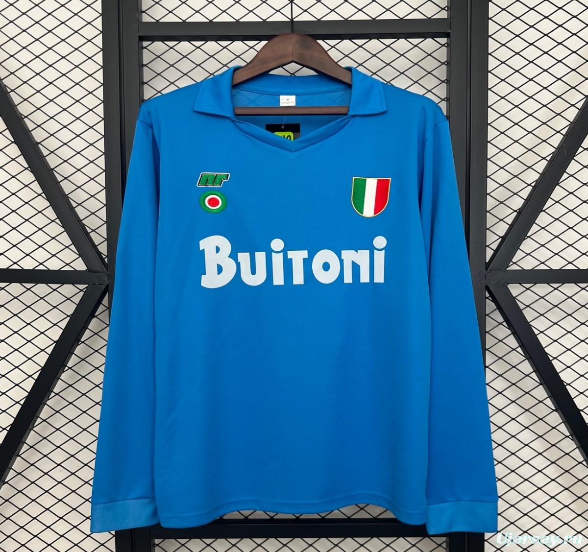 87/88 Retro Long Sleeve Napoli Home Jersey