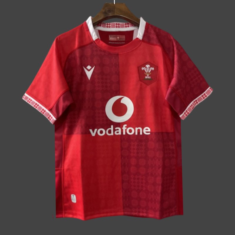 2026 Wales home Red with Vertical Stripe Pattern Jersey