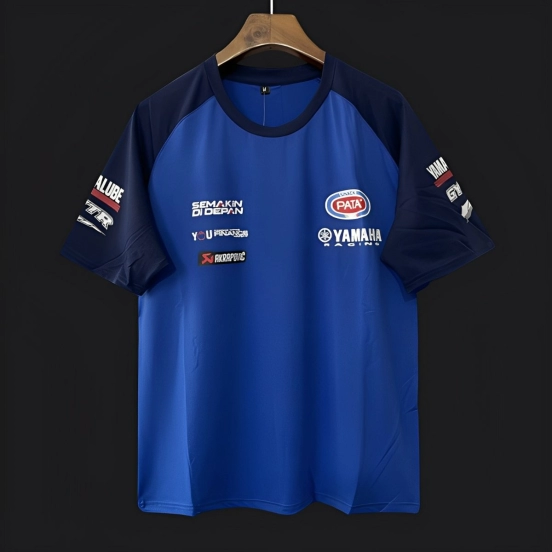 2025 F1 Yamaha PATA Racing Team Blue with Navy Raglan Sleeves Jersey