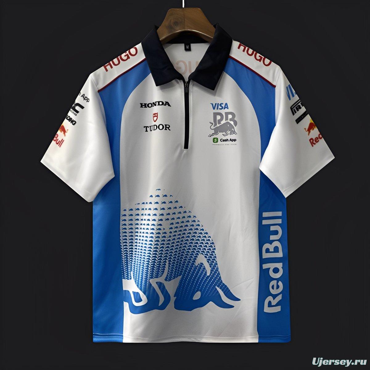 2026 F1 Red Bull Racing White with Blue Bull Graphic Polo