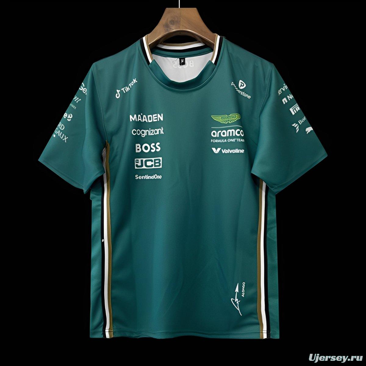 2025 F1 Aston Martin Aramco F1 Team Dark Green with Gold Trim Jersey