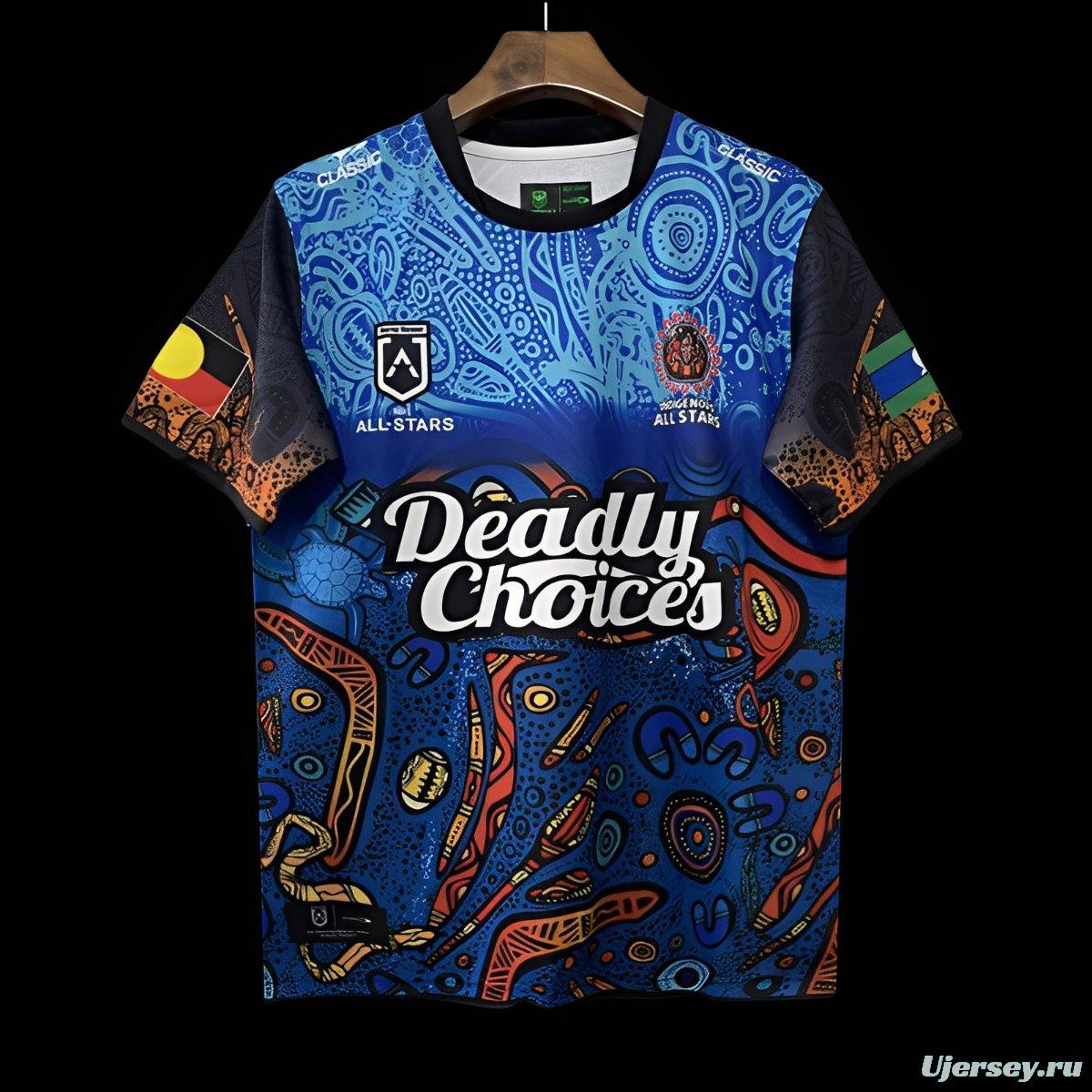 2026 NRL Indigenous All Stars Blue with Aboriginal Art Pattern Jersey