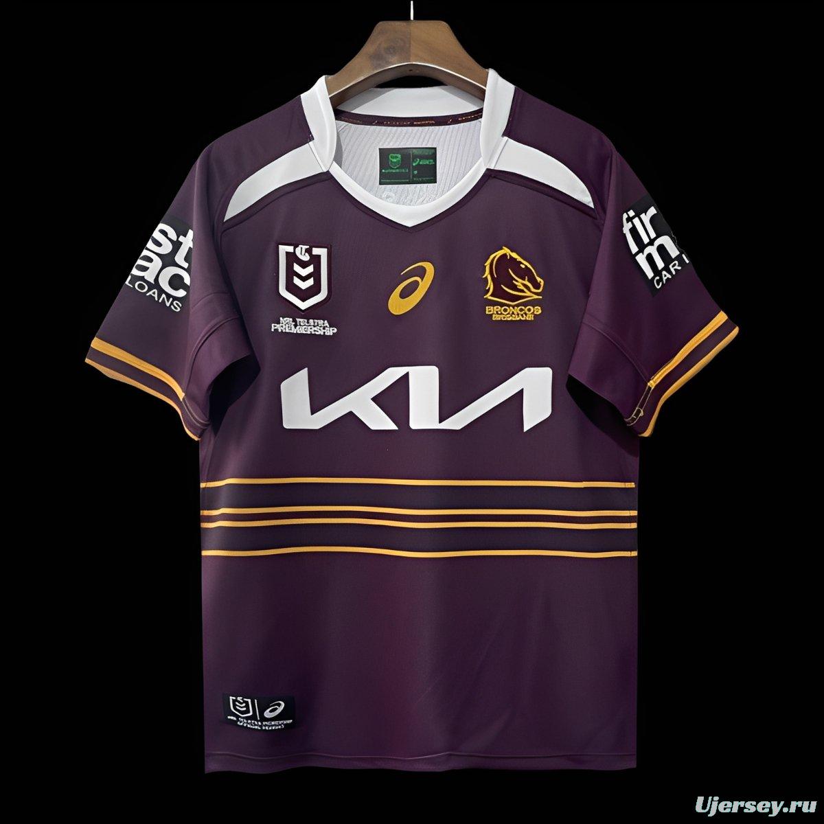 25/26 Brisbane Broncos Maroon with Gold Stripes Jersey