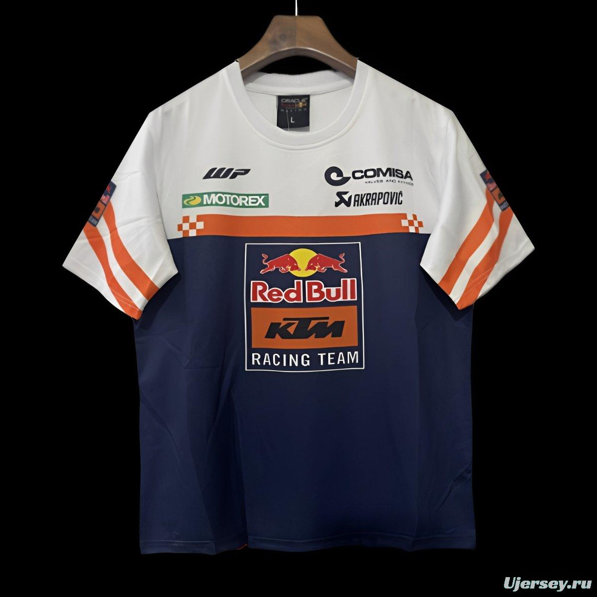 2025 F1 Red Bull KTM Racing Team Navy and White with Orange Stripes Jersey