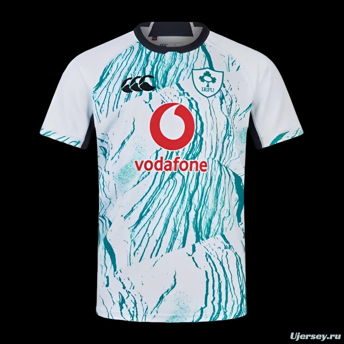 2025 Ireland White with Teal Water Pattern Third Jersey