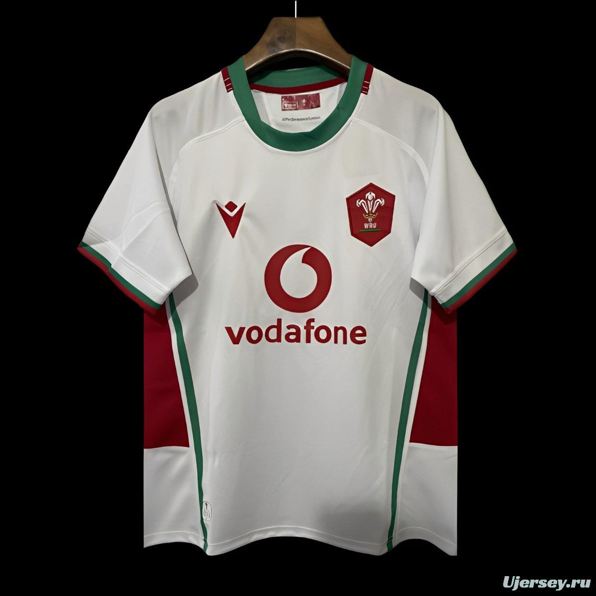 2025 Wales White with Red and Green Trim Away Jersey