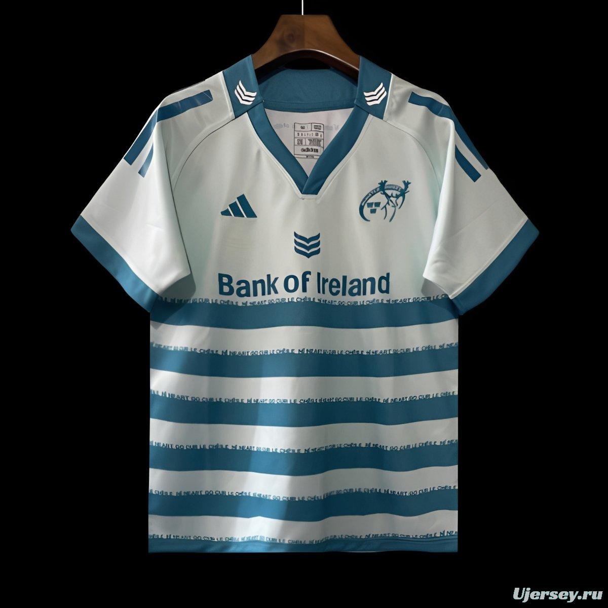24/25 Munster Light Blue with Teal Hoops and Irish Text Third Jersey