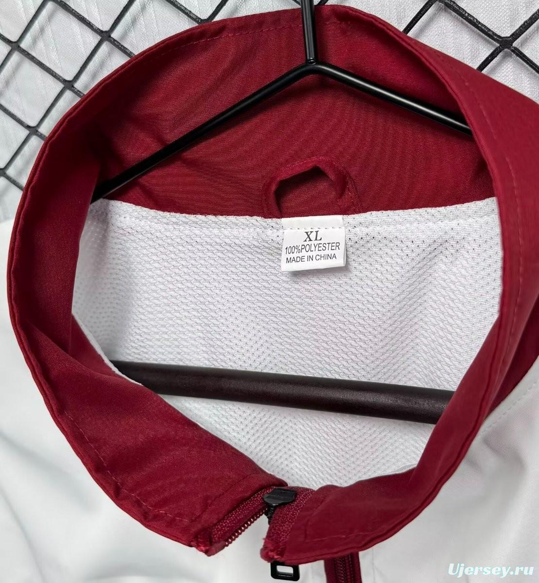 Retro 93/94 Sevilla White/Wine Full Zipper Windbreaker